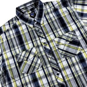 Kuhl Sunsel Short Sleeve Button Up Shirt Men's XL Yellow Black Plaid Outdoors